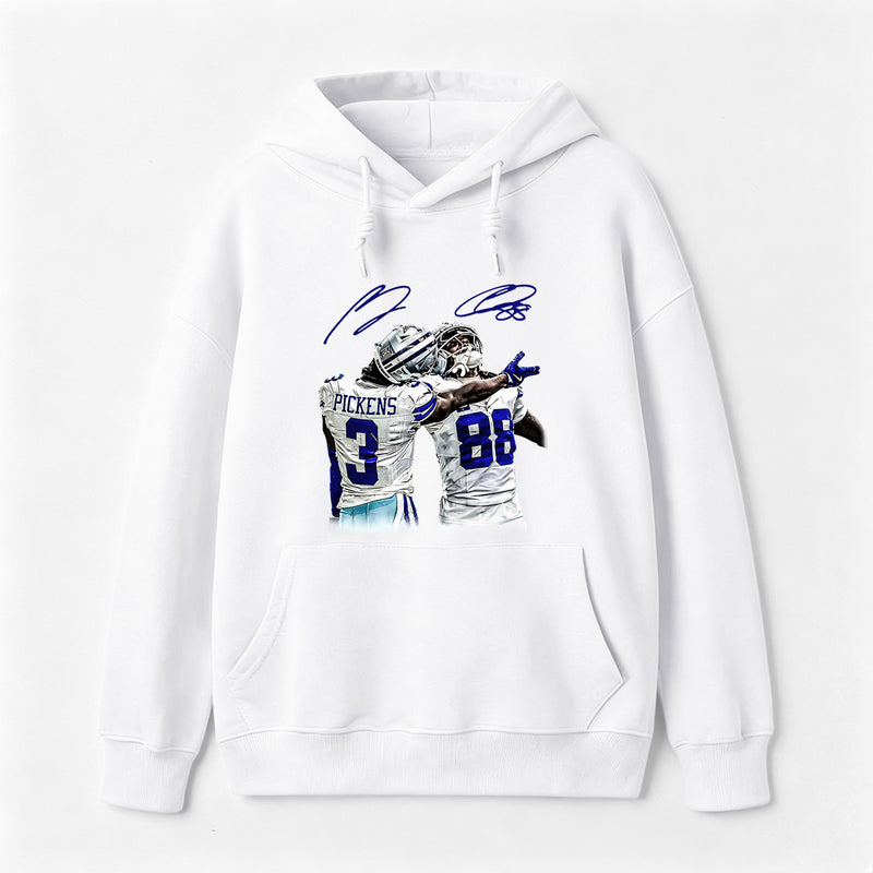 Vintage Close-Up Football Athlete Signature Graphic Hoodie