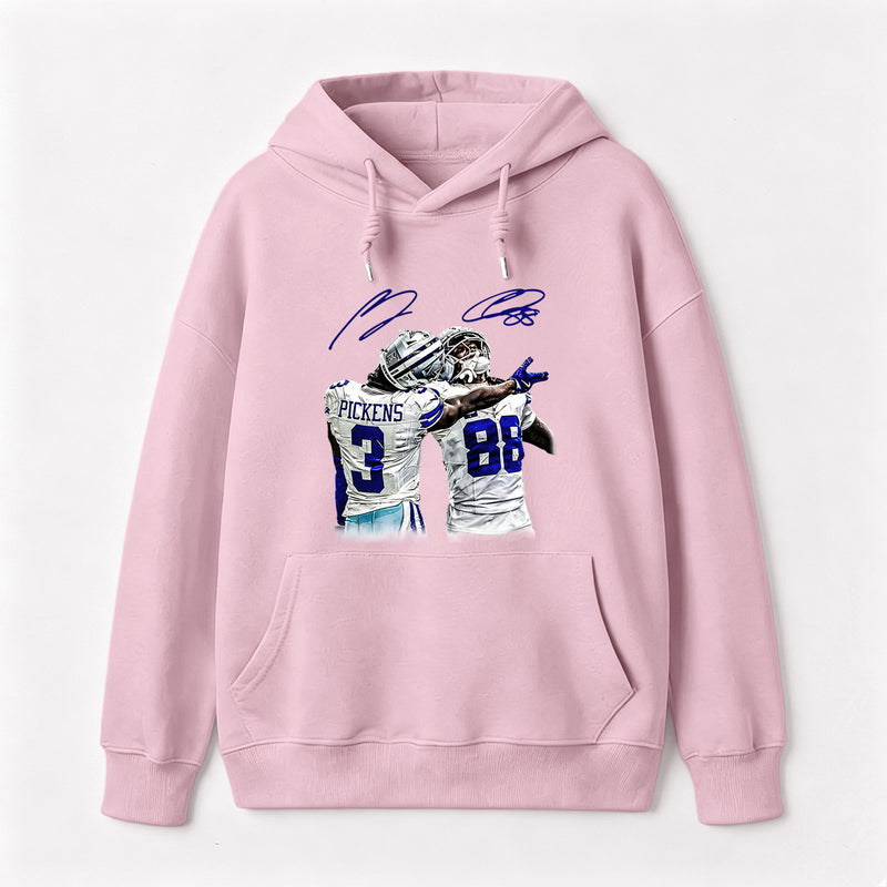 Vintage Close-Up Football Athlete Signature Graphic Hoodie